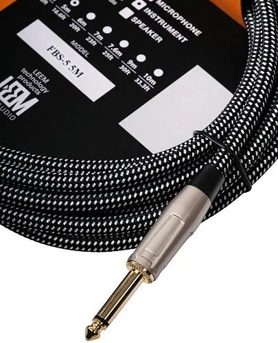 Leem FBS-5(BK/WH) Кабель инструментальный, черный/белый.