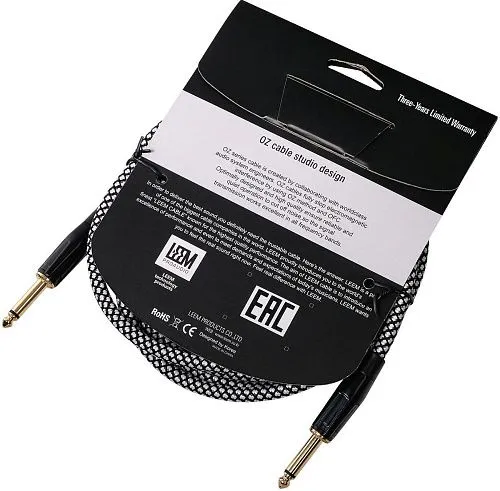 Leem FRS-3(WH/BK) Кабель инструментальный, белый/черный.
